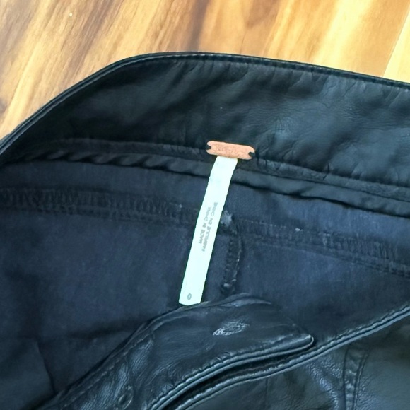 Free People Black Faux Leather Moto Pants - Picture 4 of 5